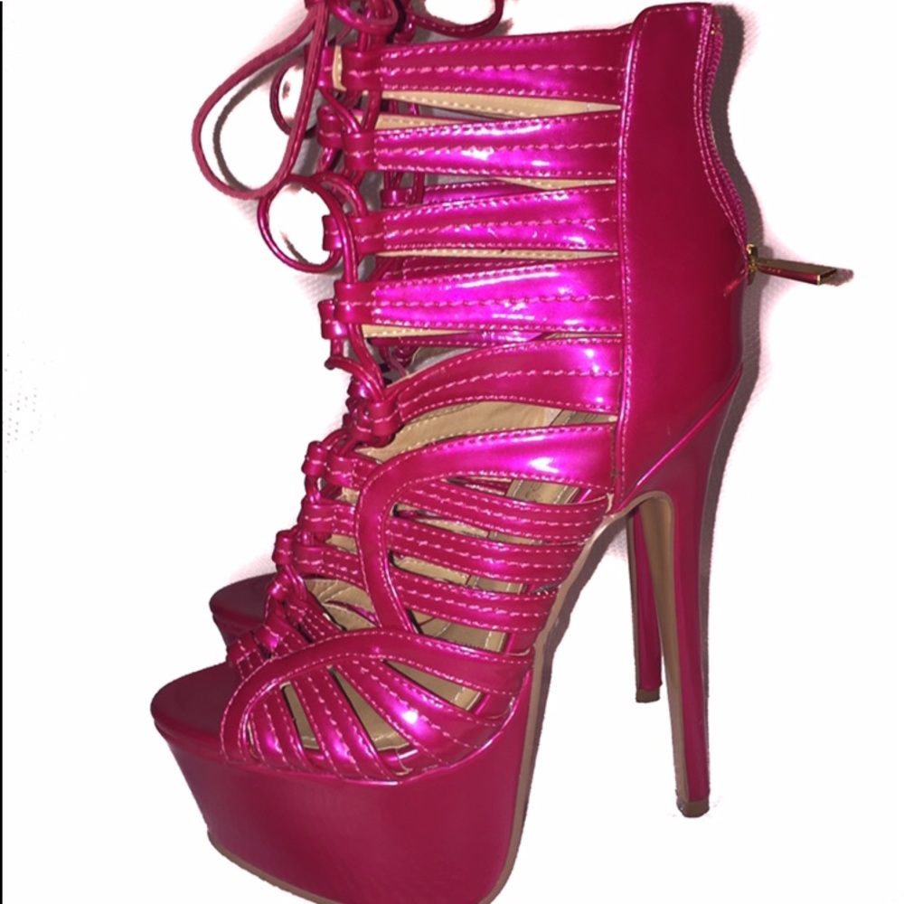 Pink stilettos size 6
